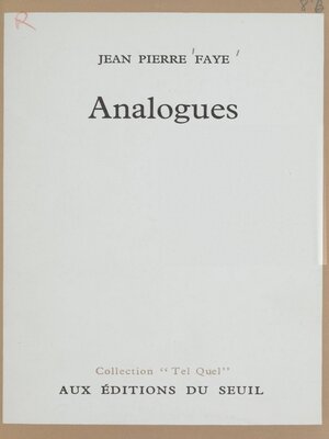 cover image of Analogues